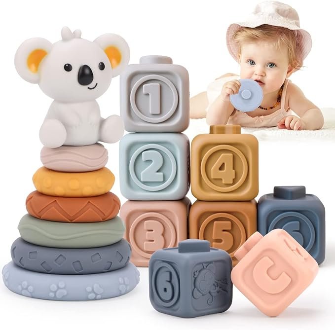KaeKid Stacking Rings Montessori Toys for Babies 0-12 Months