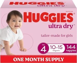 Huggies Ultra Dry Size 4 Girls Nappies Bulk Pack – Save $18.42