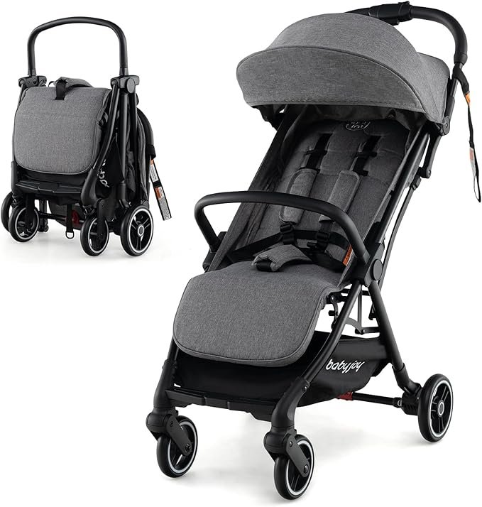 Lightweight Baby Stroller with Adjustable Backrest Aluminium Frame