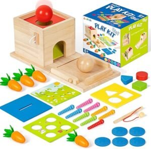 Wooden Montessori Object Permanence Box for Curious Toddlers
