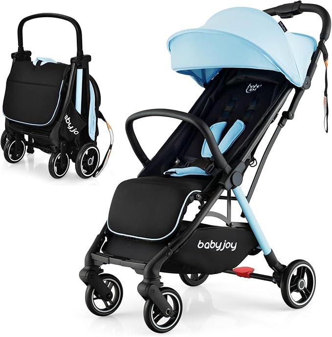 Lightweight Baby Stroller with Adjustable Backrest Aluminium Frame