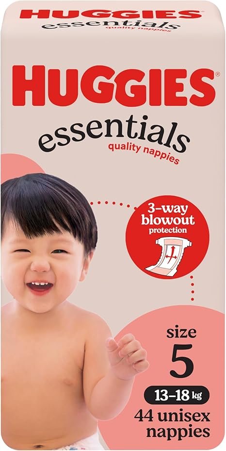 Huggies Essentials Nappies Walker Size 5 (13-18kg)