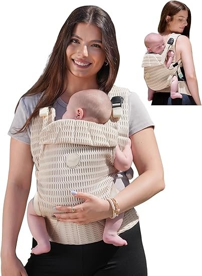 GROWNSY Breathable Ergonomic One-Click Hands-Free Baby Carrier