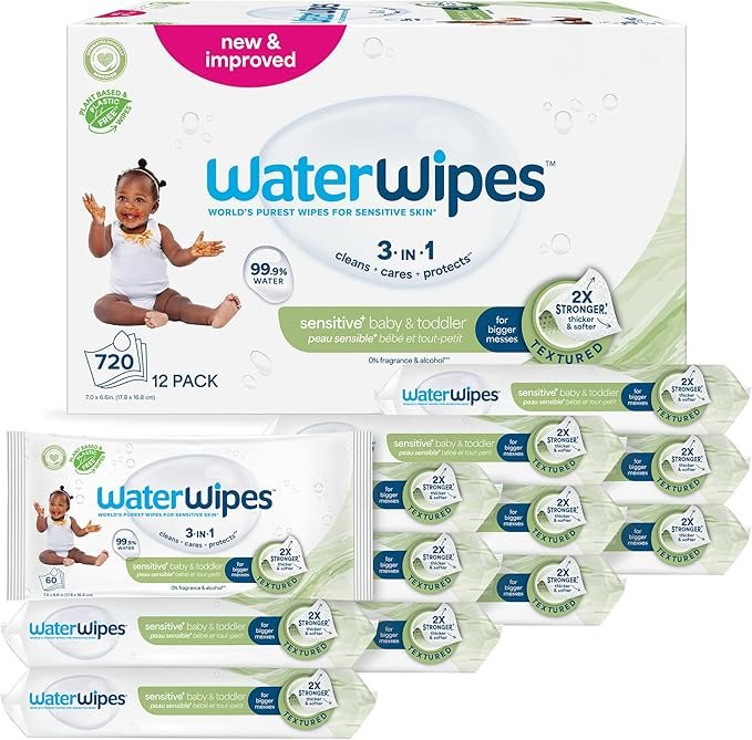 WaterWipes Biodegradable Textured Unscented Sensitive Baby Wipes
