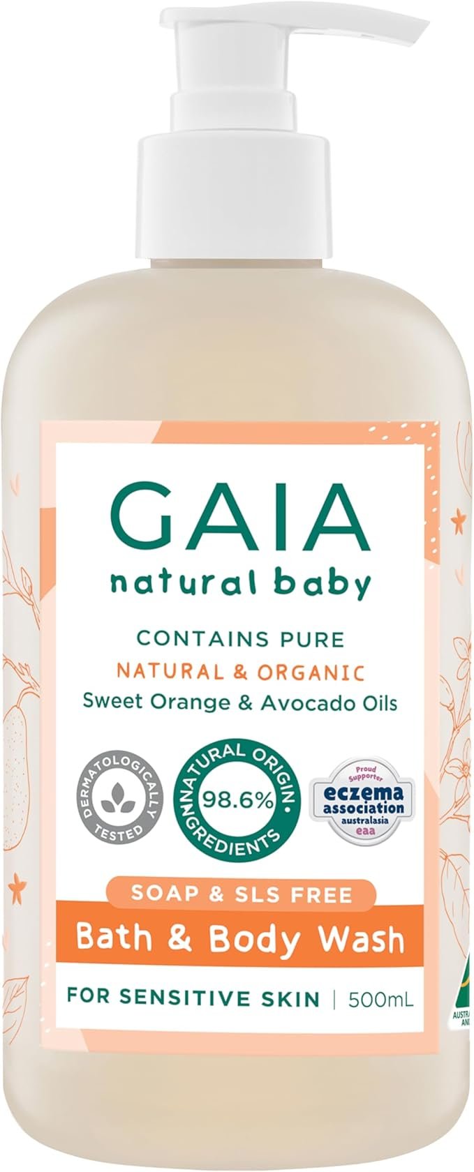 GAIA Chamomile Soap Free Baby Bath Wash 500ml